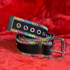 🌈 Rainbow Unisex Belt with Silver Buckle 🌈